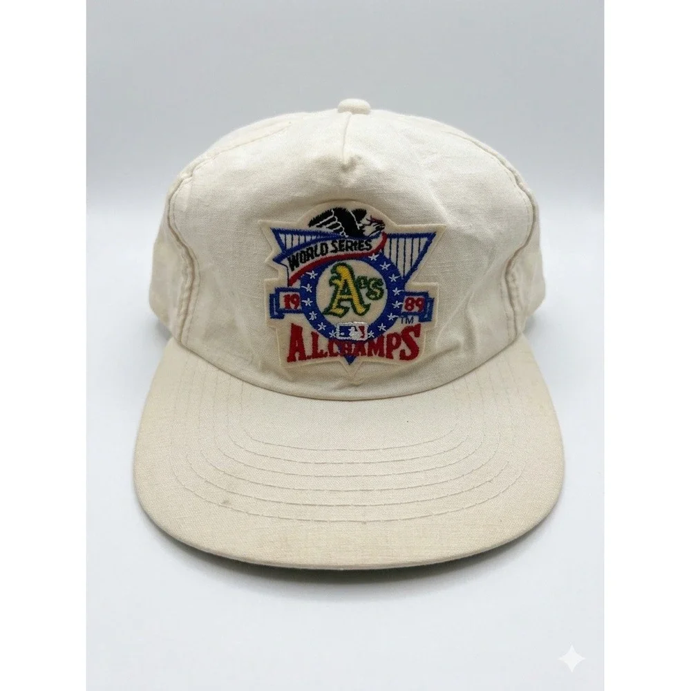 Vintage 1989 World Series Oakland‎ Athletics Hat Youngan Snapback Cap AL Champs